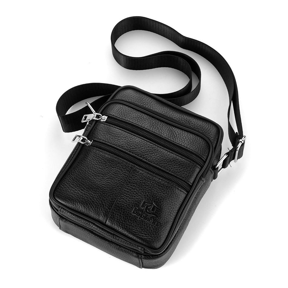 Letnia Nowa Męska Torba na Ramię z Prawdziwej Skóry, Torba Crossbody z Skóry Licowej, Modna Biznesowa Wielofunkcyjna Torba Kurierska z Klapą