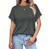 2026 Sommer Damen Einfarbig Locker Rundhals Kurzarm T-Shirt