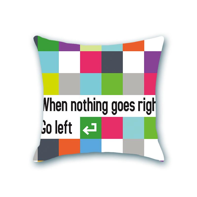 

INS Style Faux Soft Throw Pillow Cover - Letter Print Home Decor for Sofa & Living Room 45*45 cm (Cushion Cover, Single-Sided Supersoft)