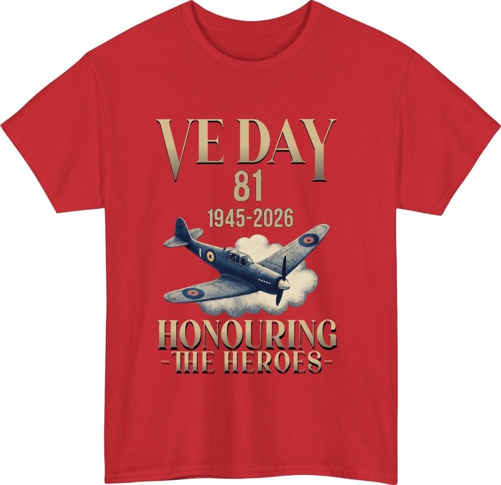 VE Day 81st Anniversary 19452026 TShirt Honouring the Heroes Remembrance Day S
