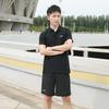 Li-Ning Skin-Friendly Comfortable Breathable Short Sleeve Sweat-Absorbing Versatile Shorts Casual Sports Set Unisex sets GKMB183-1