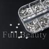 New manicure 12-grid jewelry size mixed flat-bottomed diamond round silver diamond jewelry