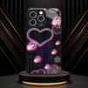 Pink Neon Heart & Dot Pattern Glass phone case mobile phones for iphone 17 pro max cover for iPhone 17 16 15 14 13 12pm Pro Plus