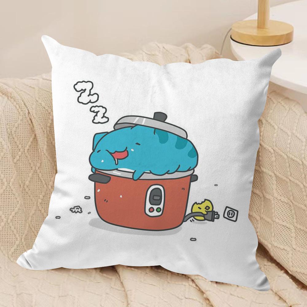 B-Bugcat C-Capoo Cushion Cover Soft Plush Fabric Double-Sided Printed Sofa Cushion Cover for All Seasons Home Decor Gift