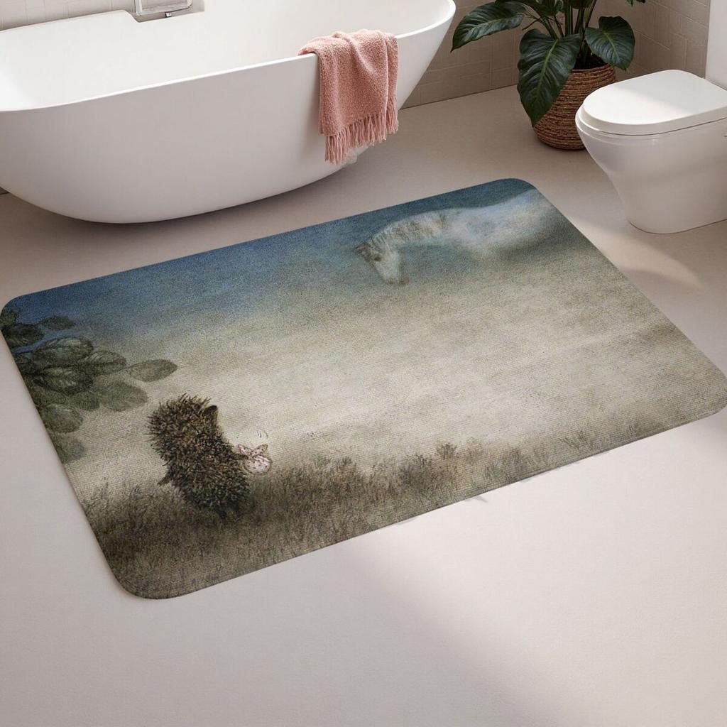 Hedgehog In The Fog Doormat Dust-proo Carpet Rug Kitchen Entrance Home Floor Mat for Balcony Footpad Mats
