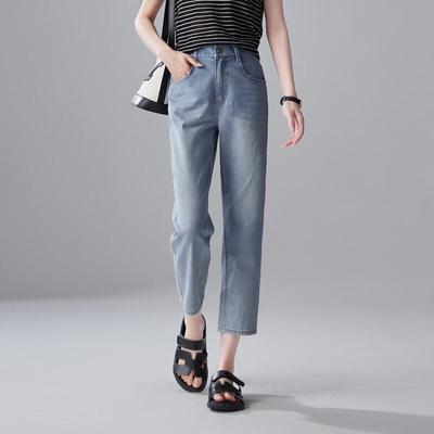 SOFSIL Damen Raw Edge Cropped Straight Jeans