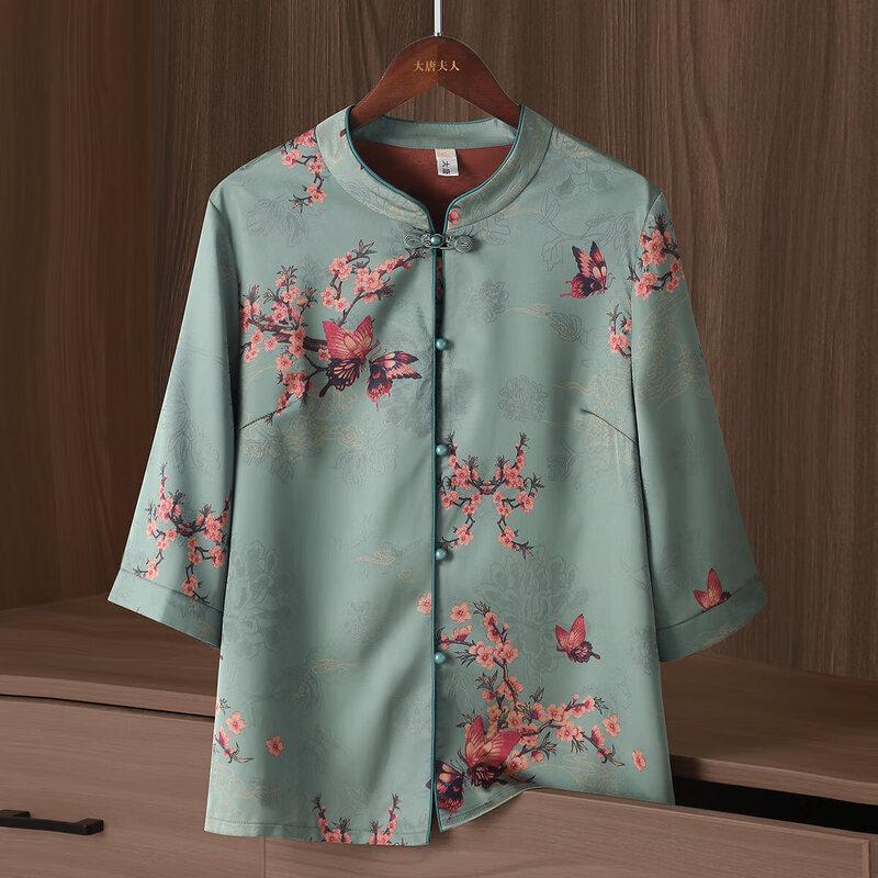 Datang Furen Women s Embroidered 3/4 Sleeve Blouse 4XL