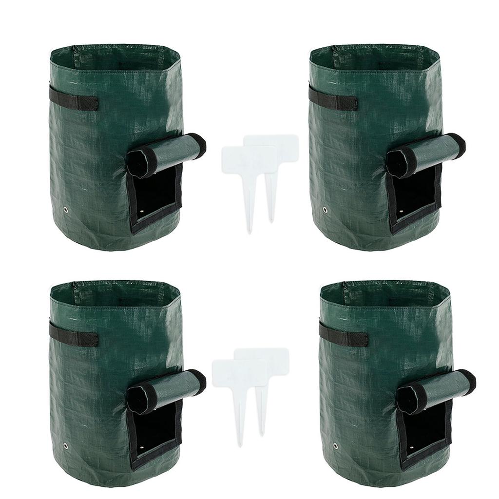 4/2PCS Potato Grow Bag Reusable Gardening Plant Vegetables Growing Bags Planter Container 10 Gallon Pe Fabrics 19.7×13.8 In