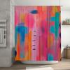 Bright Colorful Shower Curtain Set Modern Design For Bathroom Decor Red, Pink, Blue, Orange, Yellow Colors Polyester Fabric With