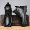 Winter snow boots men's velvet thickened versatile trend warm casual Martin boots cotton shoes brown youth high-top shoes