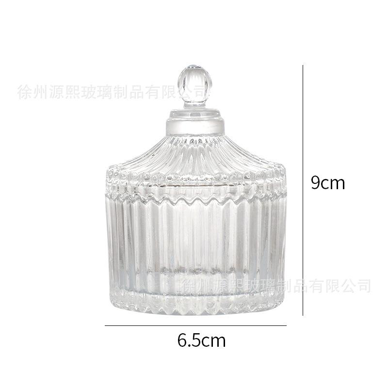 Transparent Glass Jar Yurt Food Roman Jar with Lid Handmade DIY Candle Holder Candy Storage Jars Home Decor Bottles Jars Boxes