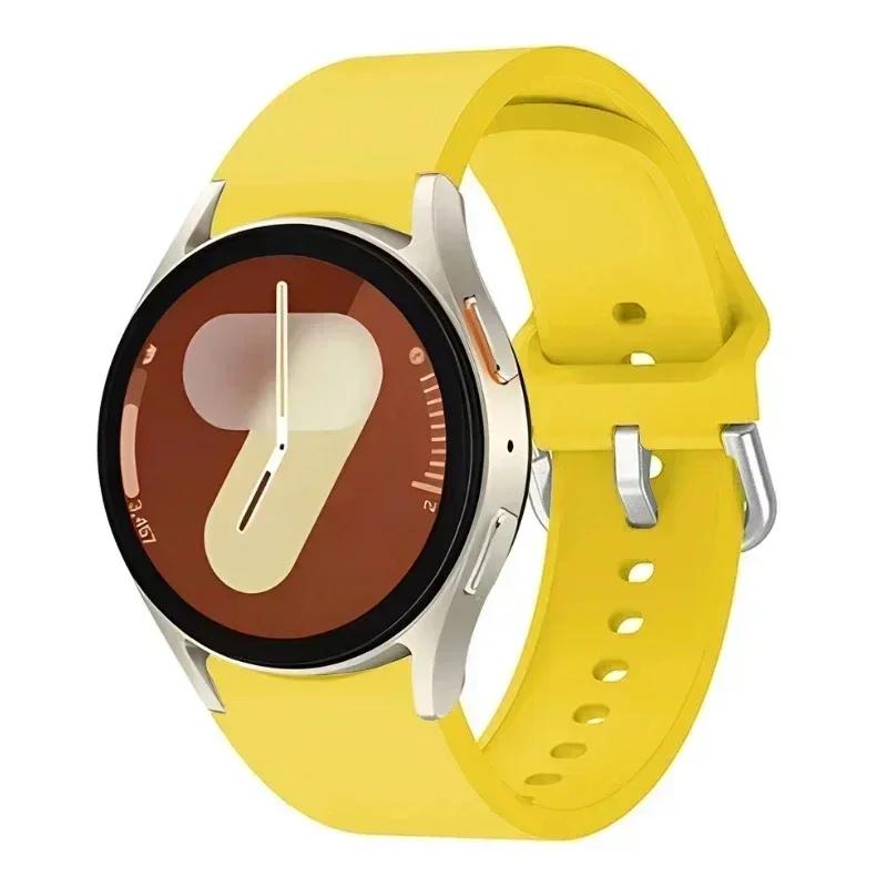 20mm Silicone Strap For Samsung Galaxy Watch 7/6/5/4 44mm 40mm Watchband For Galaxy Watch 6 4 Classic 43mm/47mm 42mm/46mm Band