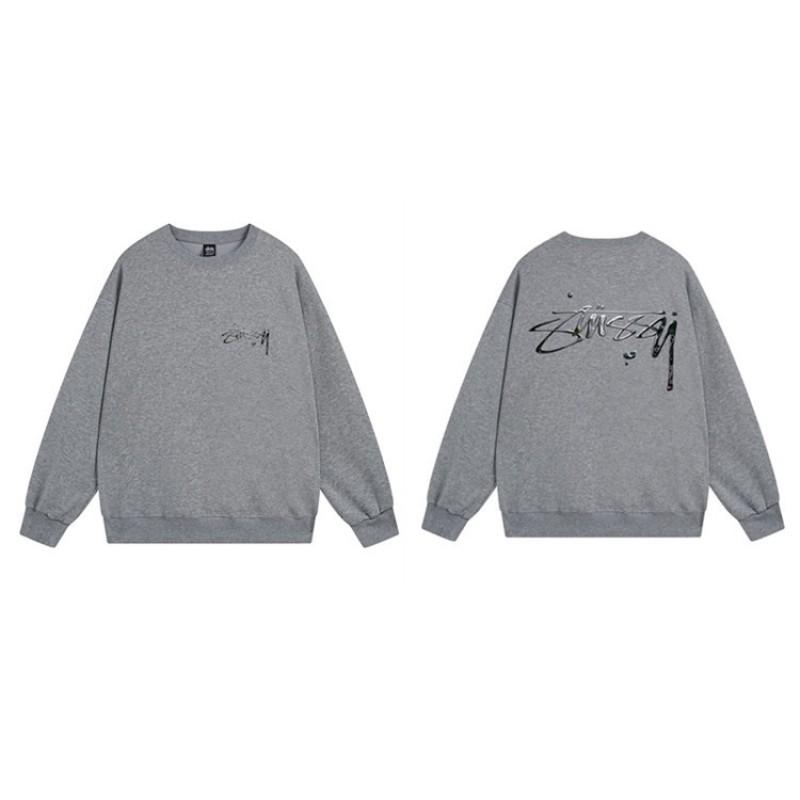 Unisex Oversized Crewneck Fleece-Lined Cotton Sweatshirt With Dice Letter Print Winter Casual Wear