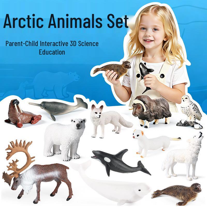Realistic Arctic Animal Toy Set - Polar Figure Birthday Gift & Cake Decoration