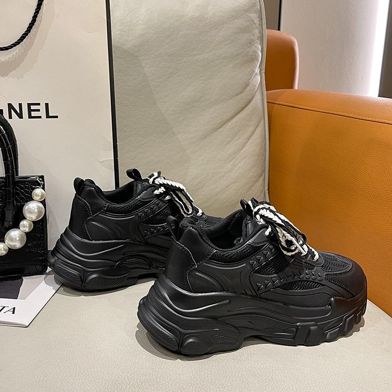 Dad Shoes Girl 2025 Autumn New Wheat Ear Woven Platform Casual Versatile Sneakers