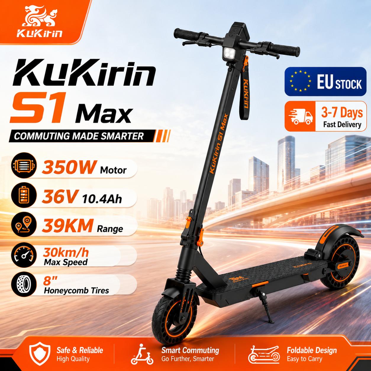 KuKirin S1 Max Elektriskais skrejritenis 8