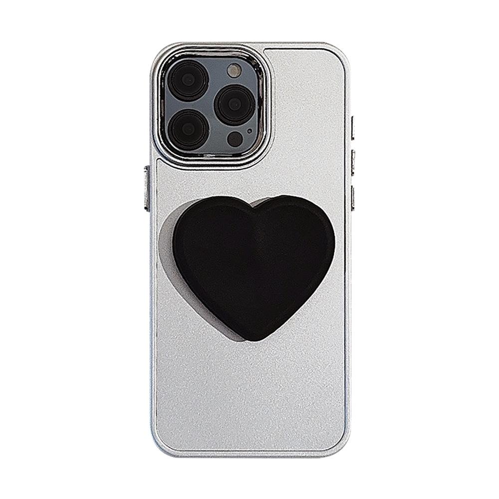 Black Love Stand 17promax Mobile Phone Case Apple IPhone 16 High end Sense 11 Suitable for 12 Electroplating 15 Soft