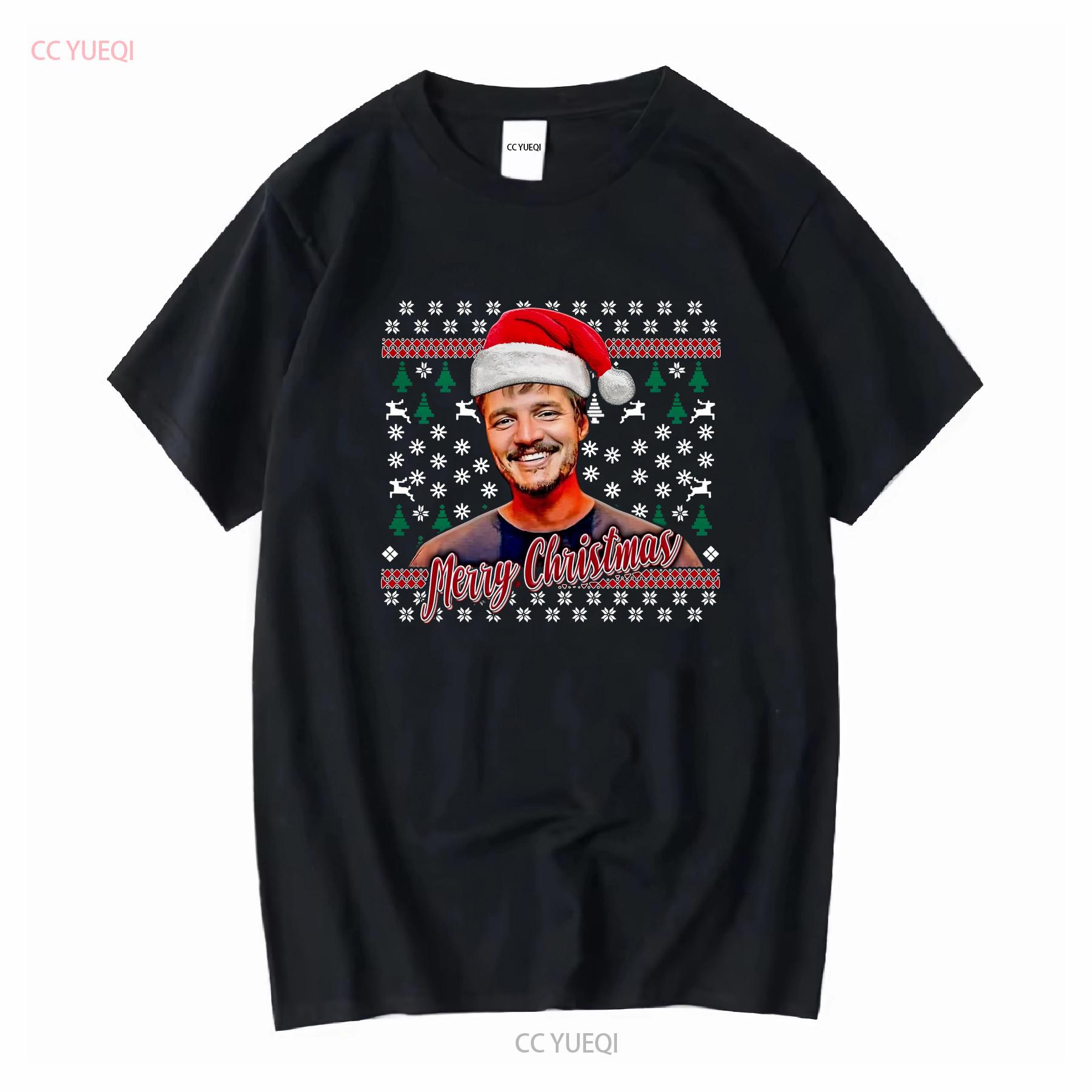 

Pedro Pascal T Shirt Christmas Sweater long or short sleeves vintage Washed streetwear homme graphic Stretched Soft Breathable 4XL