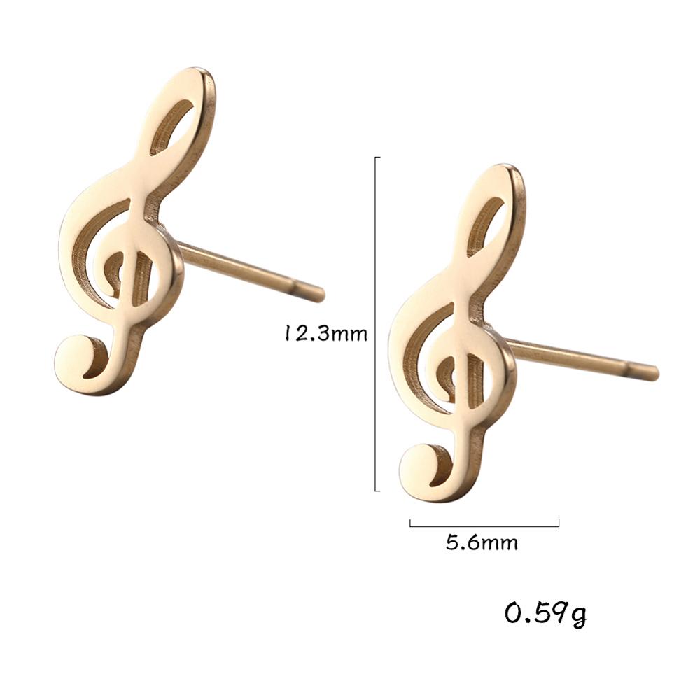 Golden Black Stainless Steel Stud Earrings Set Musical Evil Eye Bike Small Bell Carrot No Yes Earring Gift for Women