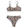 Kadınlar Seksi Leopar Yılan Baskı Mayo Yastıklı Sütyen Alçak Külot Bikini Seti