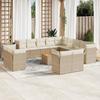 VidaXL Garden Lounge Set with Cushions 14 Pcs Beige Braided Resin 3223958