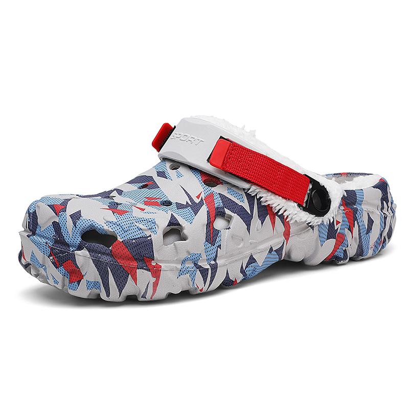 Fashion Winter Slippers Men outdoor Warm Shoes Non Slip Cotton Casual Clogs Slip on House Floor Slippers for Men