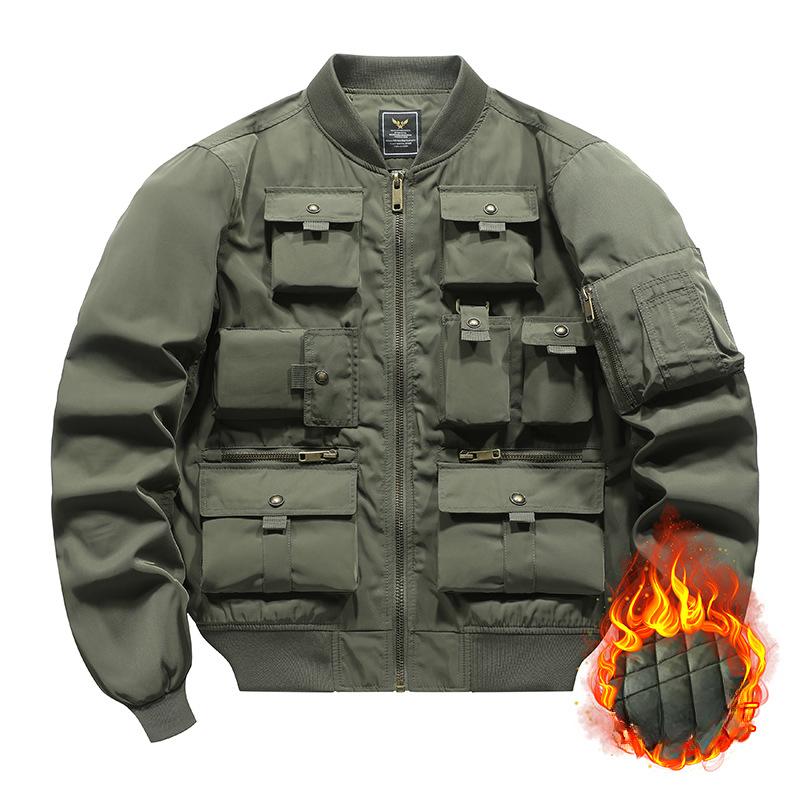 Bomber Jacket Men's Retro Baseball Uniform Multi-pocket Work Jacket Functional Jacket Three-proof Assault Top