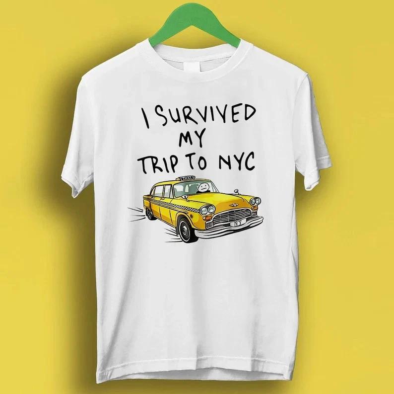 Funny NYC Trip Survivor Yellow Taxi Meme Graphic T  Shirt S