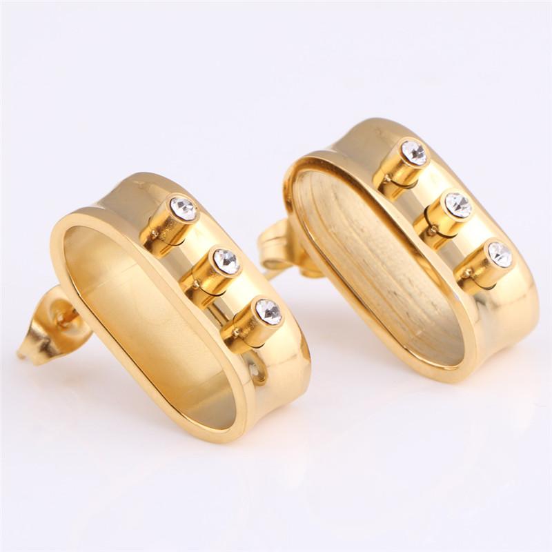 

Дикие новые золотые инкрустированные цирконием титановые стальные серьги женские кристаллы от австрийских модных ювелирных изделий подходят женщинам для вечеринки