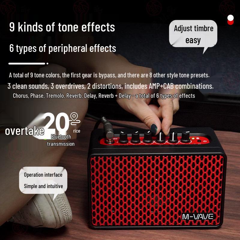 M-VAVE SP100 Bluetooth Portable Guitar Amplifier for Outdoor Performance & Recording