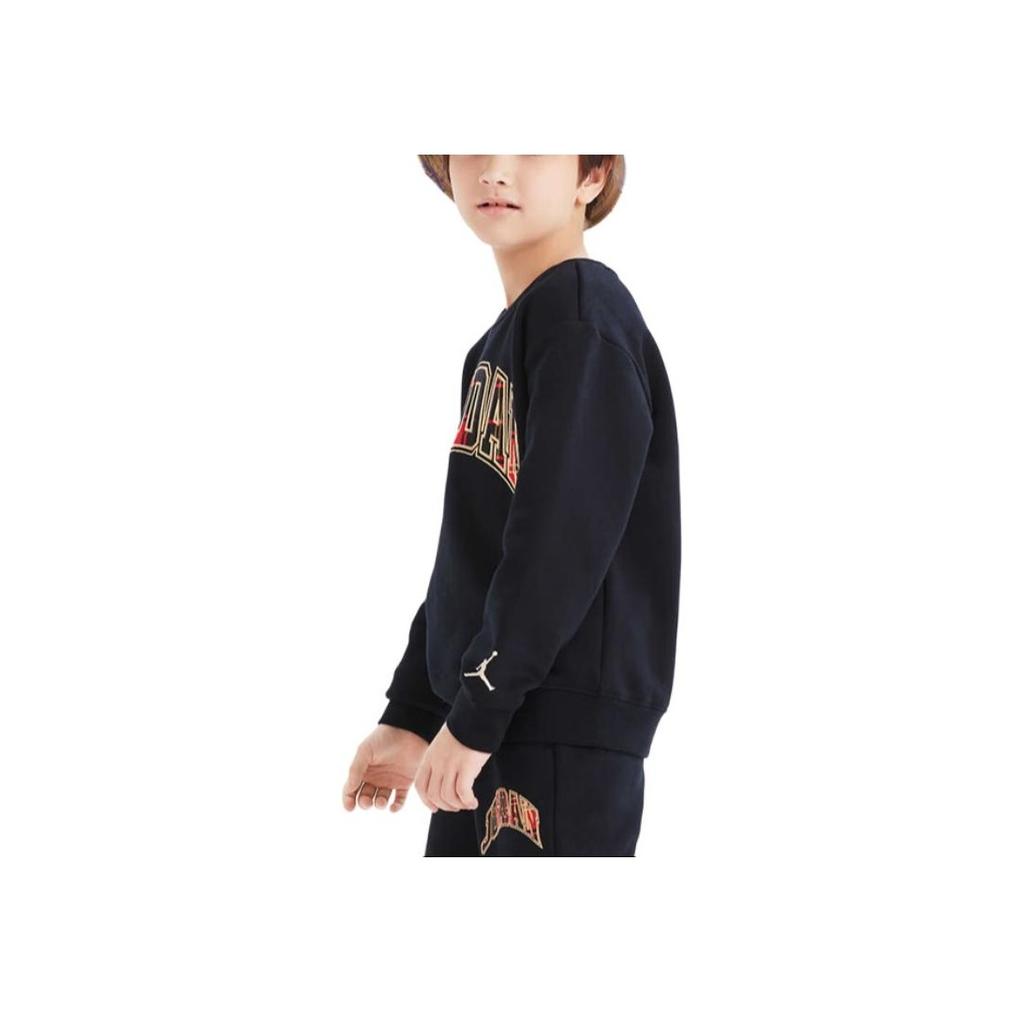 Jordan Embroidered Casual Crew Neck Sweatshirt Kids Tops Black JD2242063GS-001