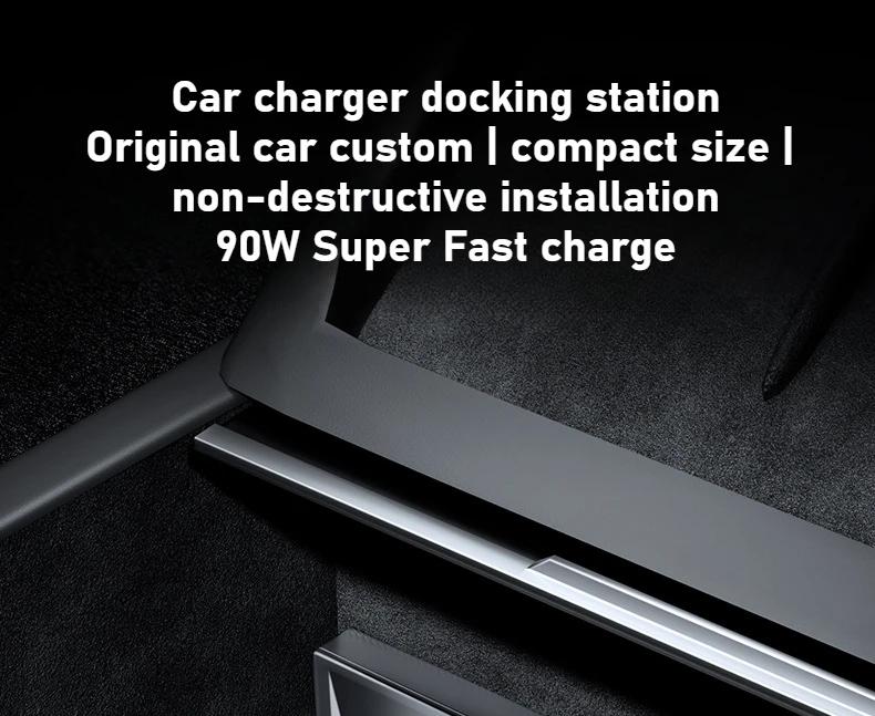Expansion Dock For Tesla Model 3 Highland Car Cigarette Lighter Fast Charge Center Control Bottom Hidden Charger Car Accessories