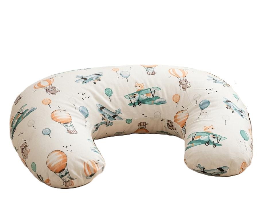 Bean croissant nursing pillow (fox on a plane)