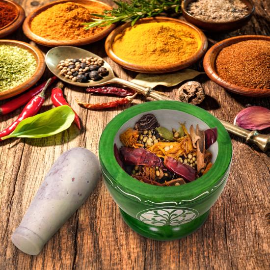Divit Shilp Mortar and Pestle, Natural Stone Grinder for Spices, Pastes, Herbs, Seasoning etc. (Green Tree of Life)