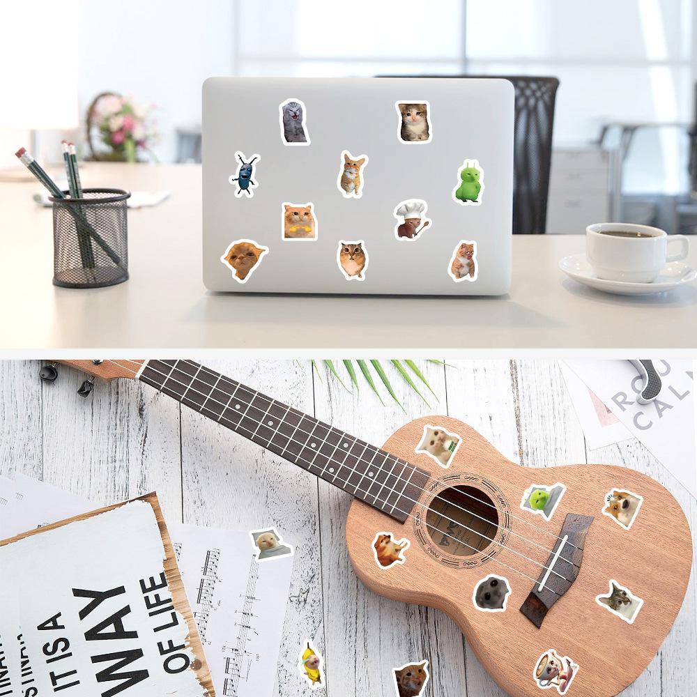 Cat Meme Sticker Tape: DIY Prank & Decoration for Journals, Phones, and Laptops