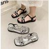 Fashion 2025 Summer Gladiator Women Sandals Fashion Elegant Narrow Band Open Toe Shoes Ladies Comfort Flats Beach Sandalias Slides Shoes