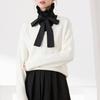 Womens Elegant Detachable Faux Collar Ruffled Bowtie False Collar Half Shirt Crop Top Blouses Fashion Clothing Accessory