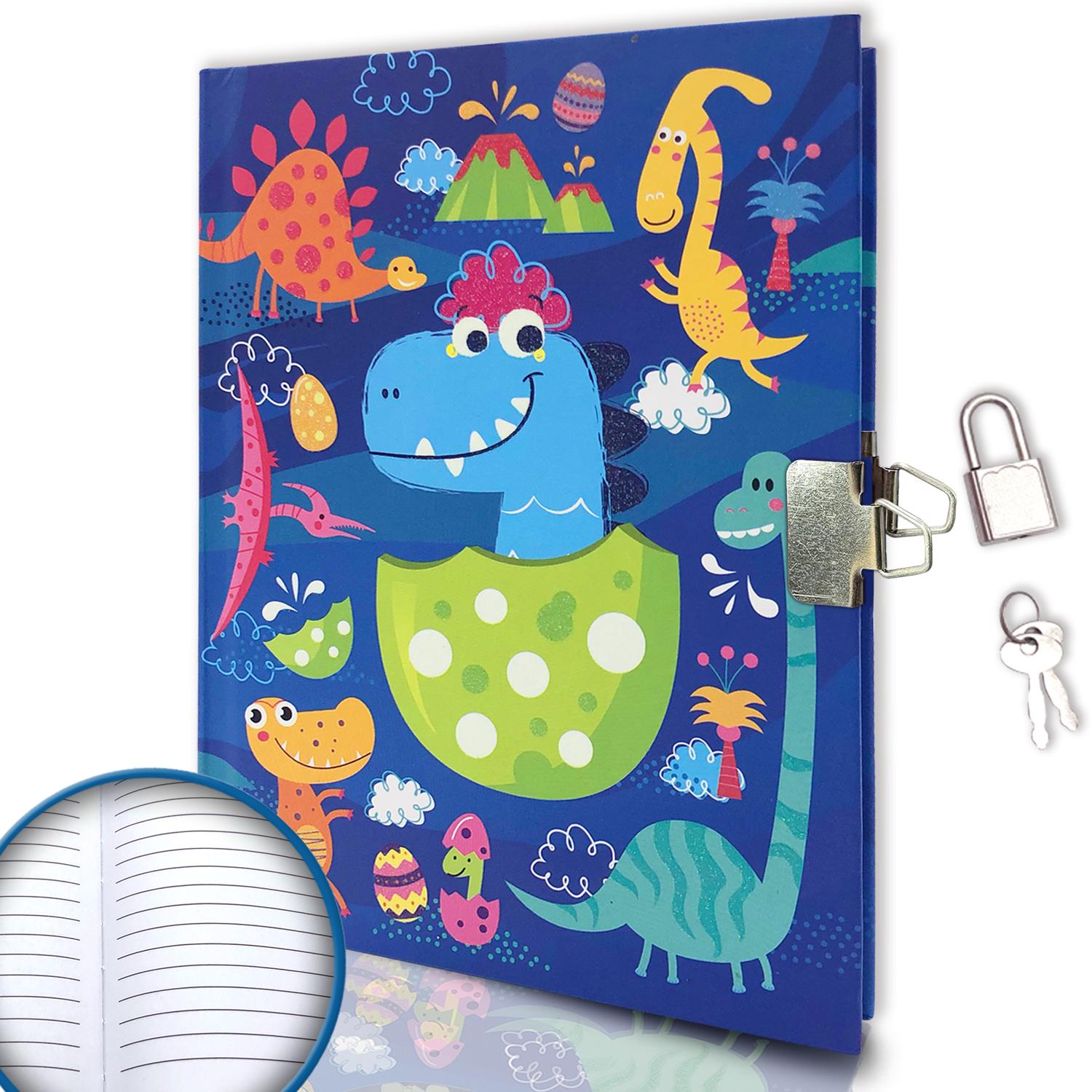 Dinosaur Cover Boys Diary with Lock 160 Lined Pages Secret Diary Journal for Boys Gifts (Blue,160 Pages) синий