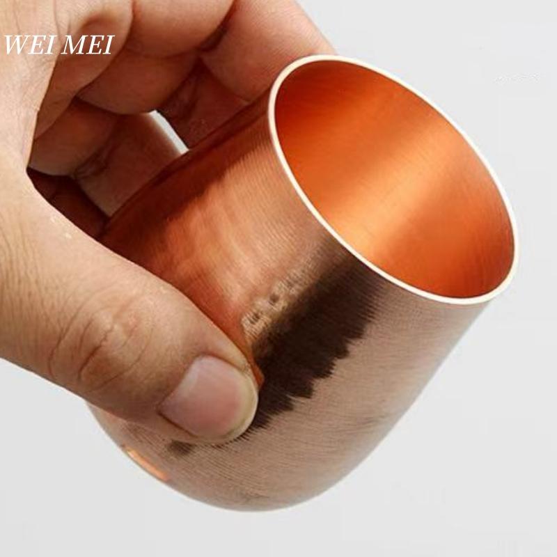 Vintage Pure Copper Coffee Mug,Thickened Outdoor 300 Ml Juice Breakfast Cup, Handcrafted Home Use Drinking Tea Cup Tableware