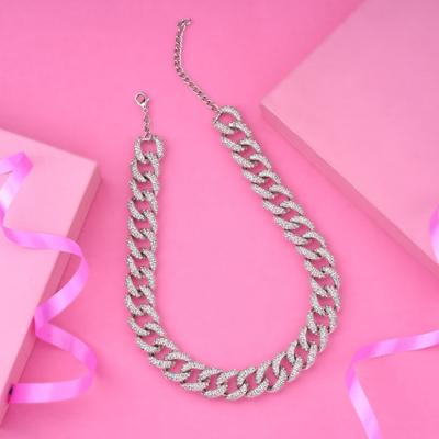 Mode kubanischen Designer Halskette rhodiniert für Frauen