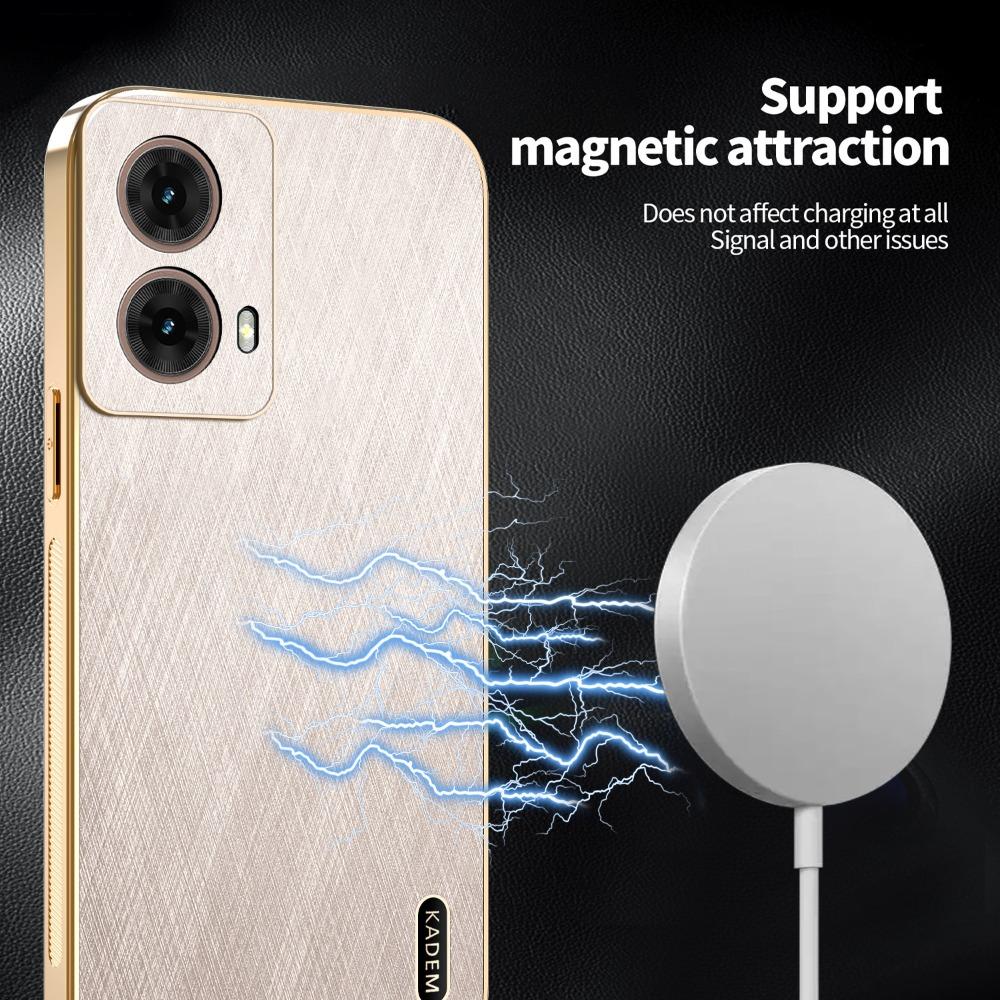 Plating Gold Silk Skin Case for Motorola Moto Edge 60 50 40 Pro Ultra Fusion Neo G Stylus 2023 G86 G45 Leather Shockproof Cover