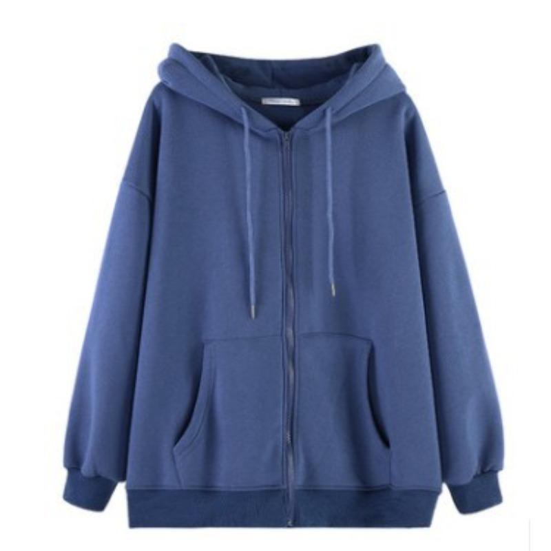 

YYFS Женская мода повседневная однотонная принтованная куртка с капюшоном и пальто с длинным рукавом на осень-зиму XXXL