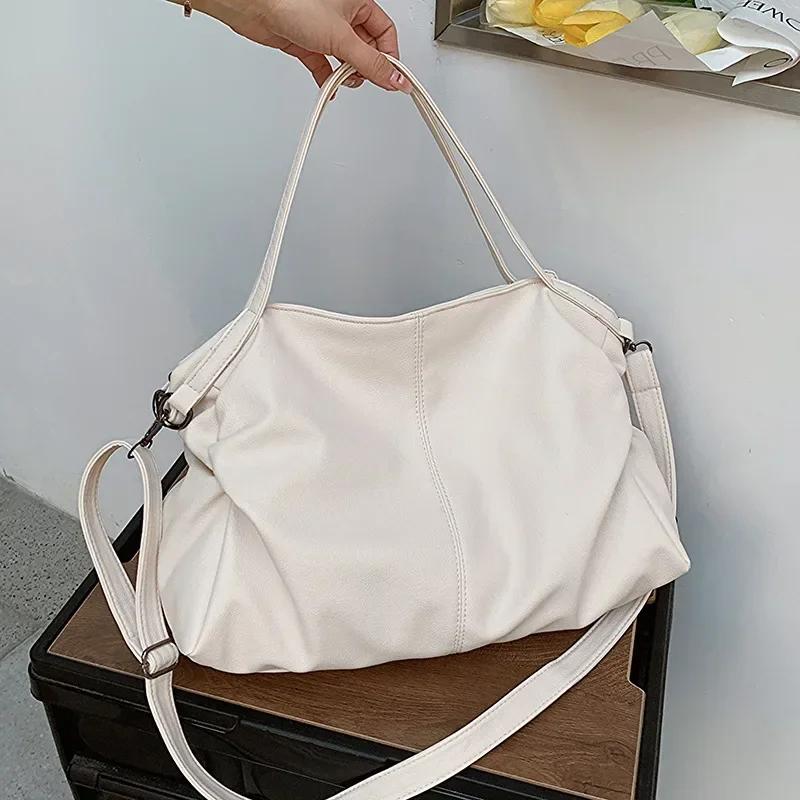 Genți mari negre de umăr pentru femei, geantă mare hobo shopper, culoare solidă, piele moale de calitate, geantă de mână crossbody, geantă tote de călătorie pentru damă