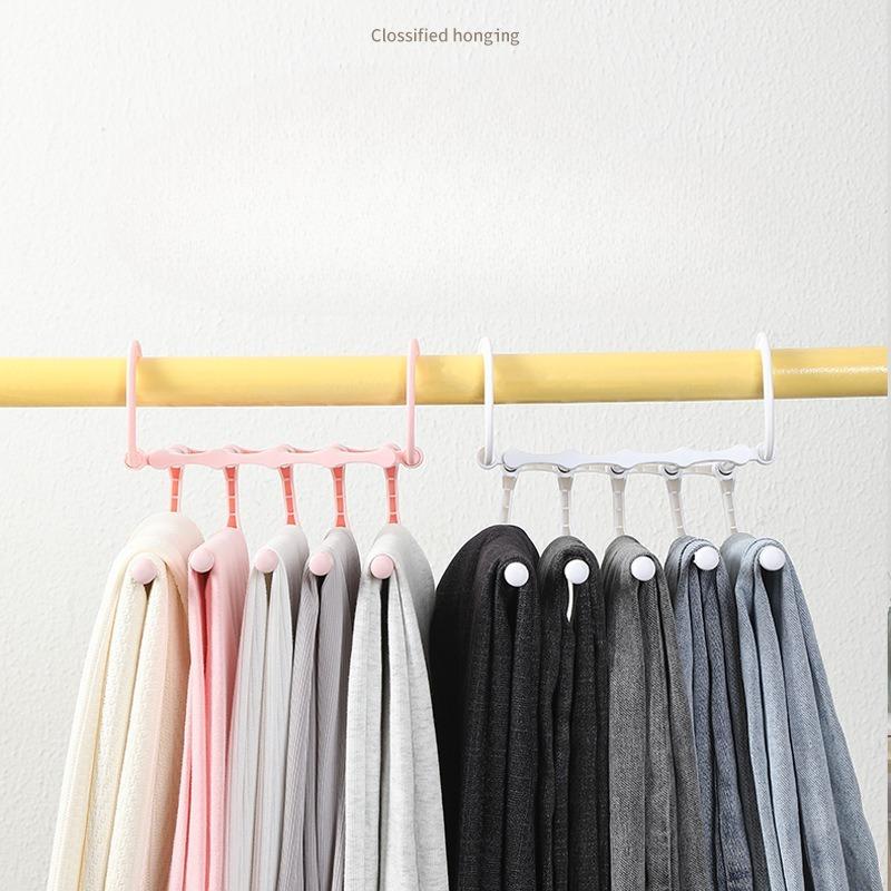 5 In 1 Multilayer Trouser Rack Retractable Stainless Steel Folding Pant Rack Baby Hanging Towel Drying Racks Closet Organizer