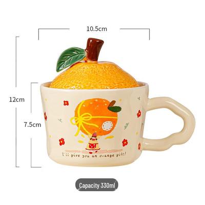 Tasse en céramique orange Shangqi Bonne Fortune
