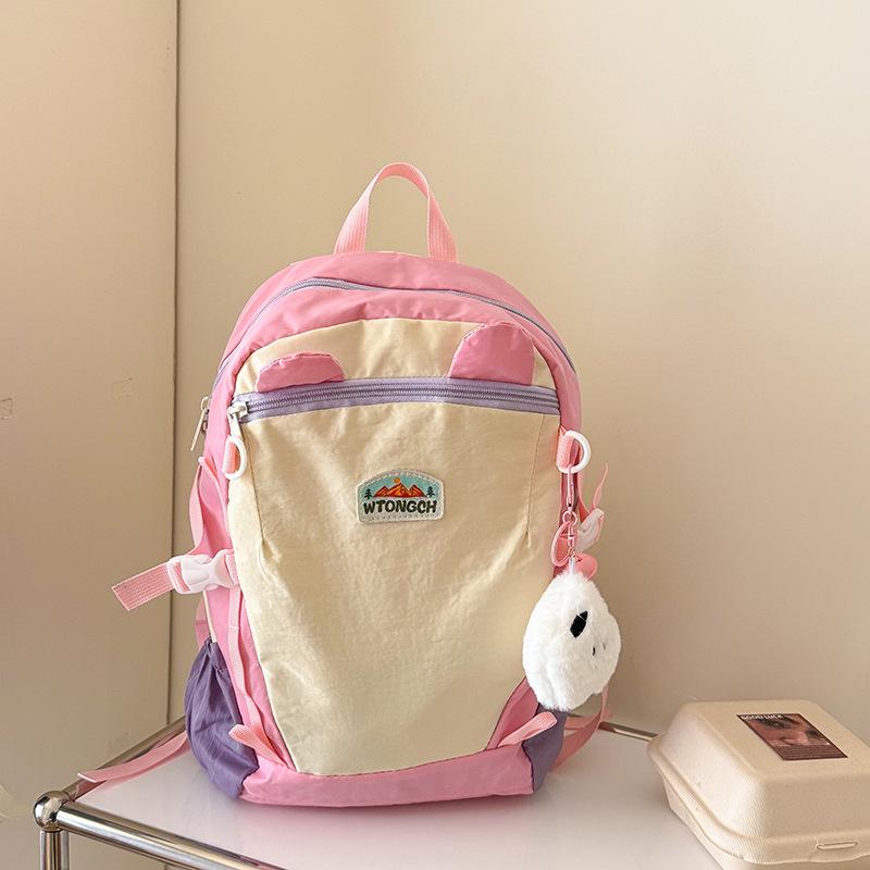 Korean contrasting color children s backpack new outdoor small fresh cartoon dopamine kindergarten schoolbag backpack