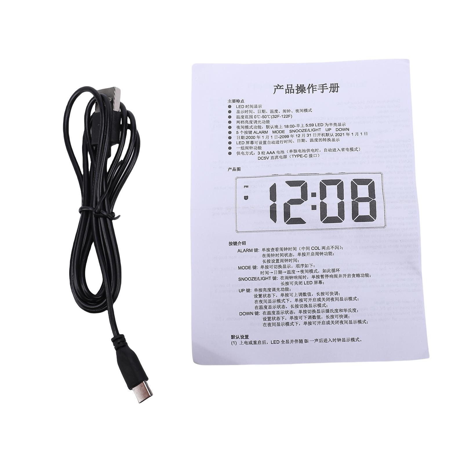 

LED Mirror Alarm Clock Digital Clock with 6.25 Inch Display Battery Backup Adjustable Brightness Dual Alarms Snooze Type 1