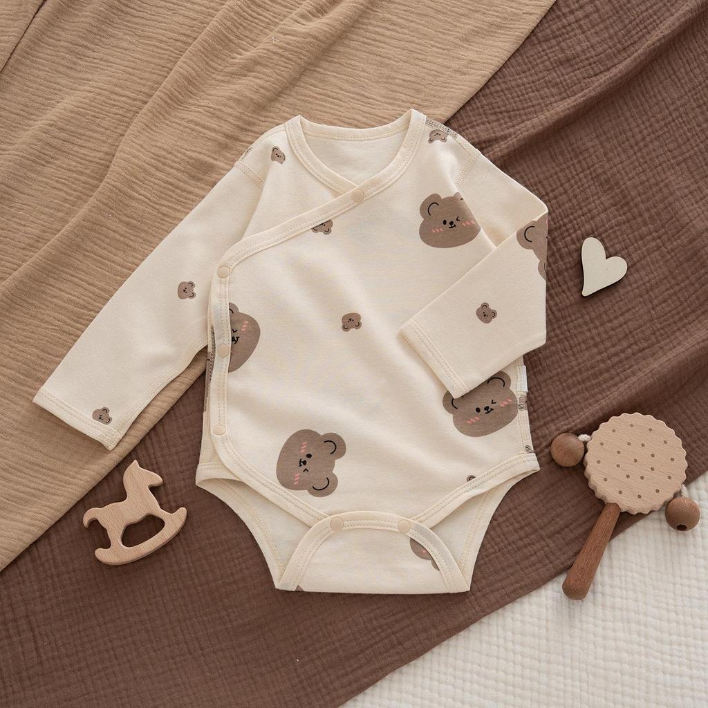 Jesienne bawełniane pajacyki dla niemowląt w stylu skandynawskim z motywem żołędzi: Dziecięca bezszwowa zimowa warstwa bazowa