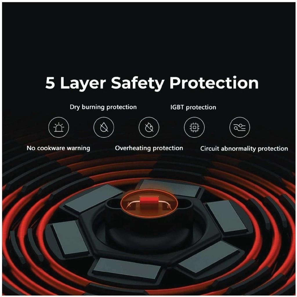 2200W Kitchen Cooking Appliance Multifunctional Induction Cooker Touch Screen Glass Panel Heating Stove