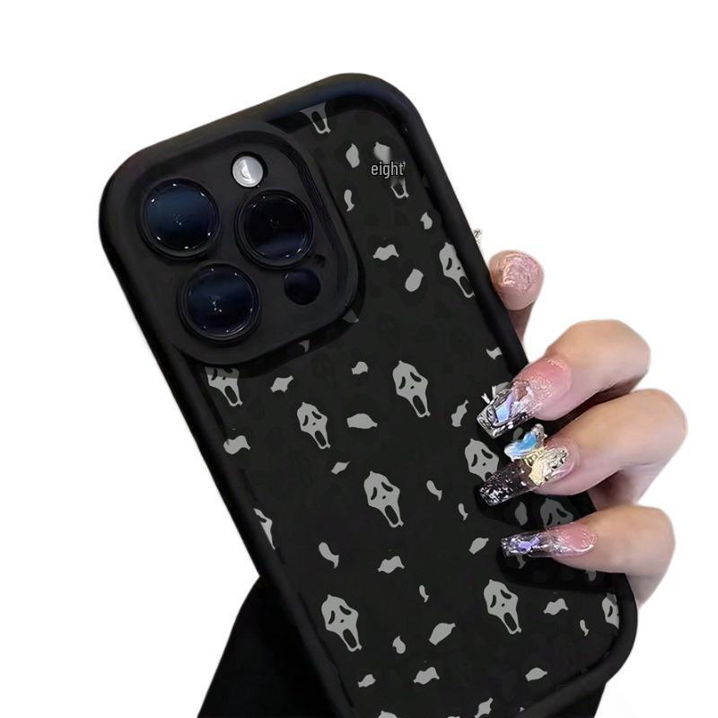 Grey Skull Bamboo Ladder Case for Apple iPhone 11/12/13/14/15/16 - Soft, Cross-Border Compatible